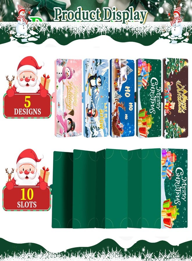 Lettry 5 Pcs Christmas Money Holder for Cash, Surprise Money Holder with 10 Slots Xmas Money Present Holder for Men Women Kids Birthday Gifts Xmas Party Supplies (Christmas) - Image 2